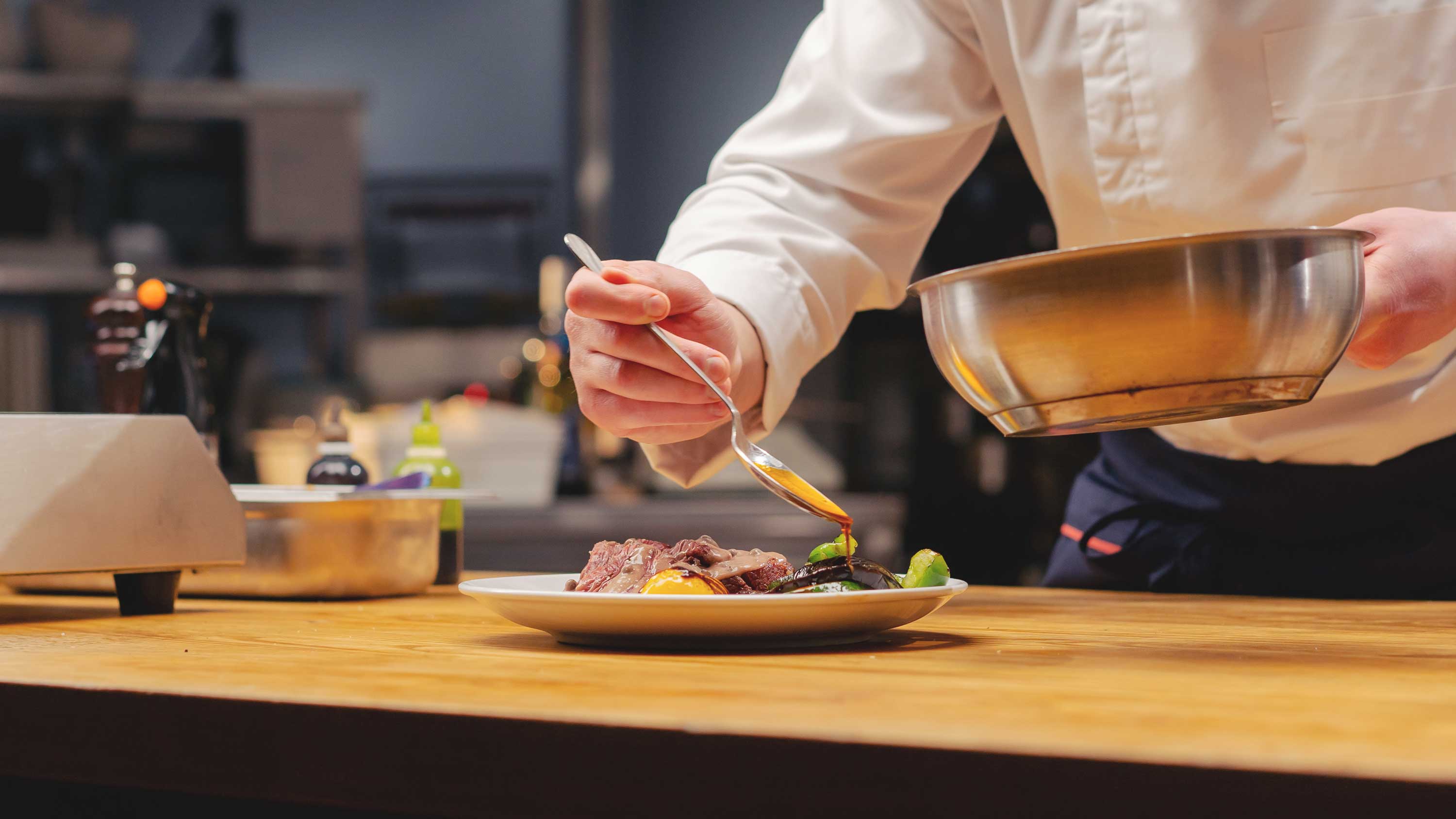 The chef at Glen Dessary preparing a guest's catch