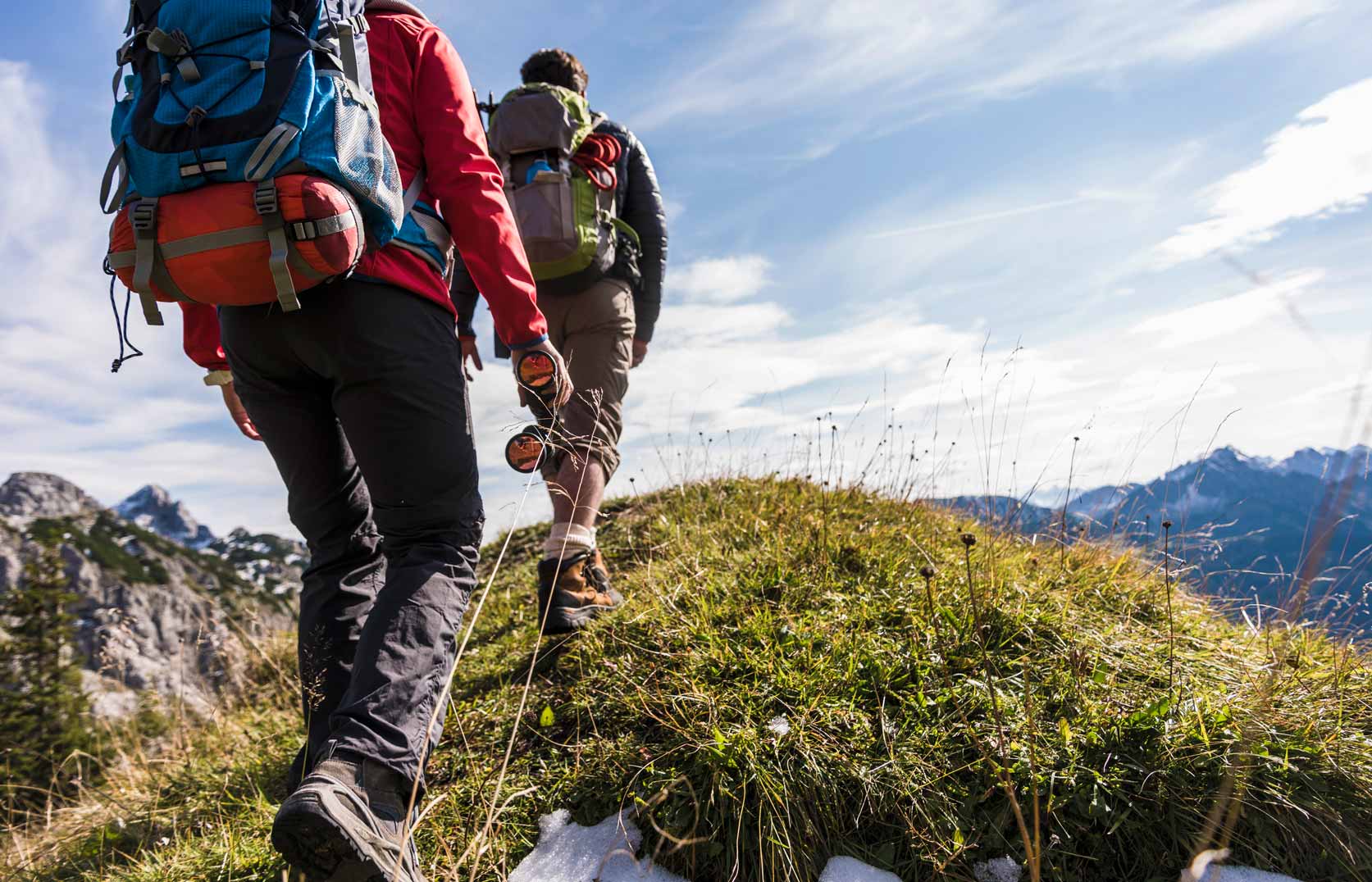Hikers on the ridgelines above Glen Dessary
